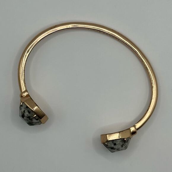 Kendra Scott BRINKLEY Granite Stone Rose Gold Cuff Open Bracelet - Picture 9 of 10